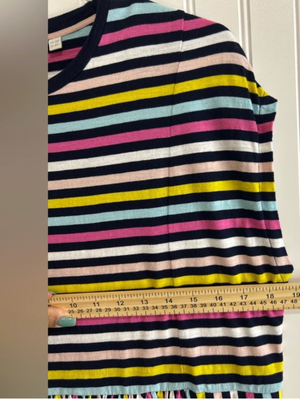 Boden Women Vibrant Striped Midi dress Size 8P Multicolor 100% cotton. - Picture 10 of 14
